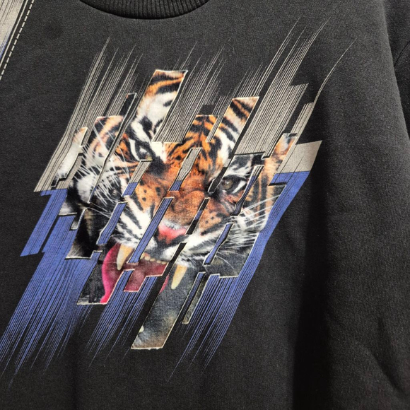 Men's Club JU Black & Blue Tiger Graphic Sweatshirt‎ M - Picture 4 of 7